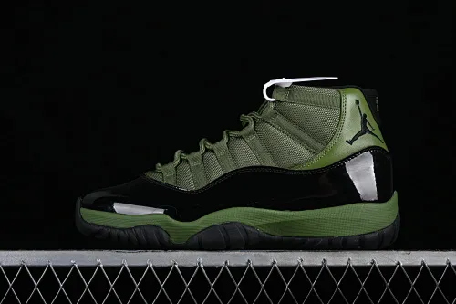 All categories Air Jordan Jordan series basketball shoes Air Jordan 11 Air Jordan 11 Retro AJ11 Joe 11 black and green high-top basketball shoes CT8012-300